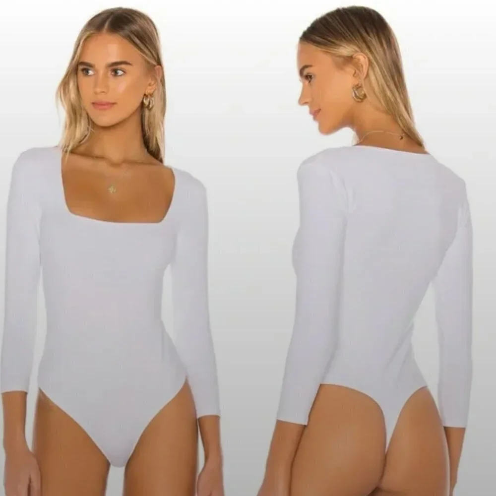 Free People Truth Or Square Bodysuit in White